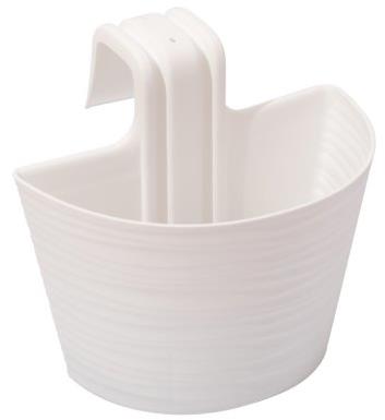 GARDINO Truhlík na zábradlie FINESA, 27 × 15 cm, vysoký 24,5 cm, biely