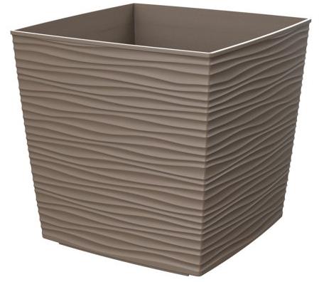 GARDINO Kvetináč FINESA, 25 × 25 cm, vysoký 23 cm, mocca