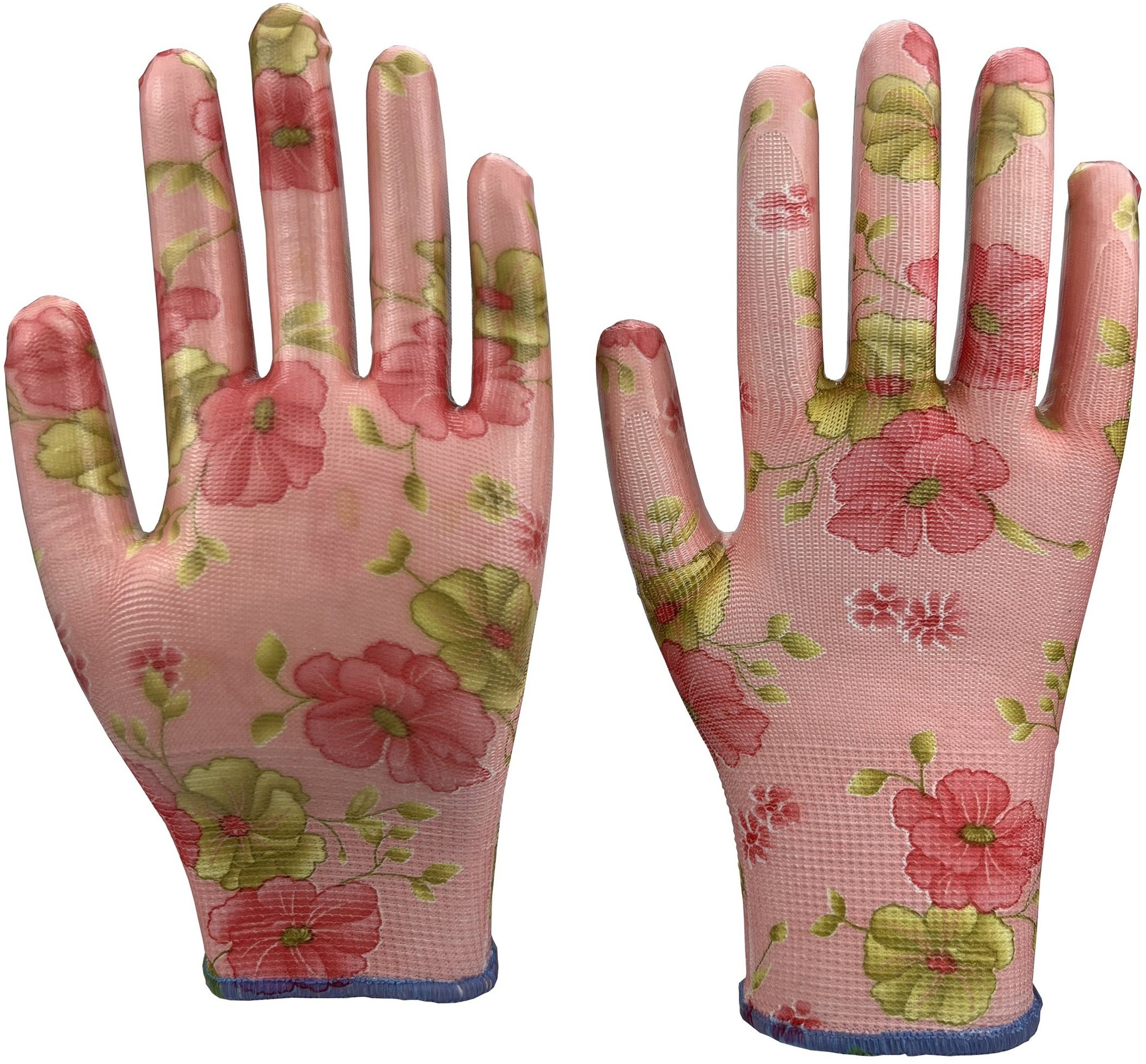 Garvia Rukavice záhradné Nitrile flowers pink veľkosť 8