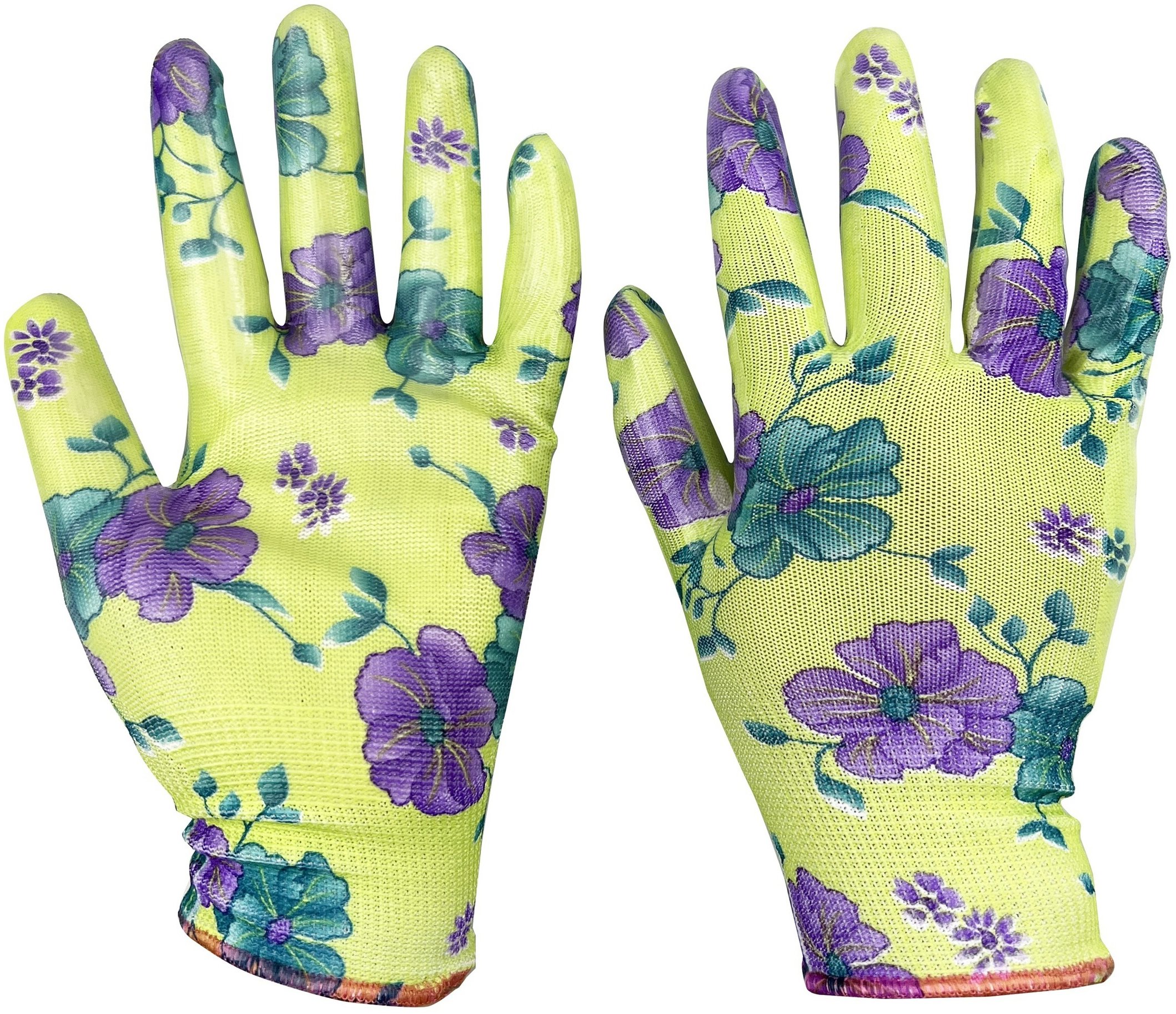 Garvia Rukavice záhradné Nitrile flowers green veľkosť 9