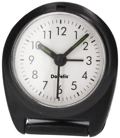 Garsaco Dovelis Malý analógový cestovný budík, 7 cm, čierny