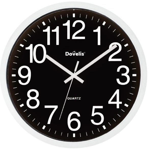 Garsaco Classic Nástenné hodiny s veľkými číslicami 25 cm, čierne