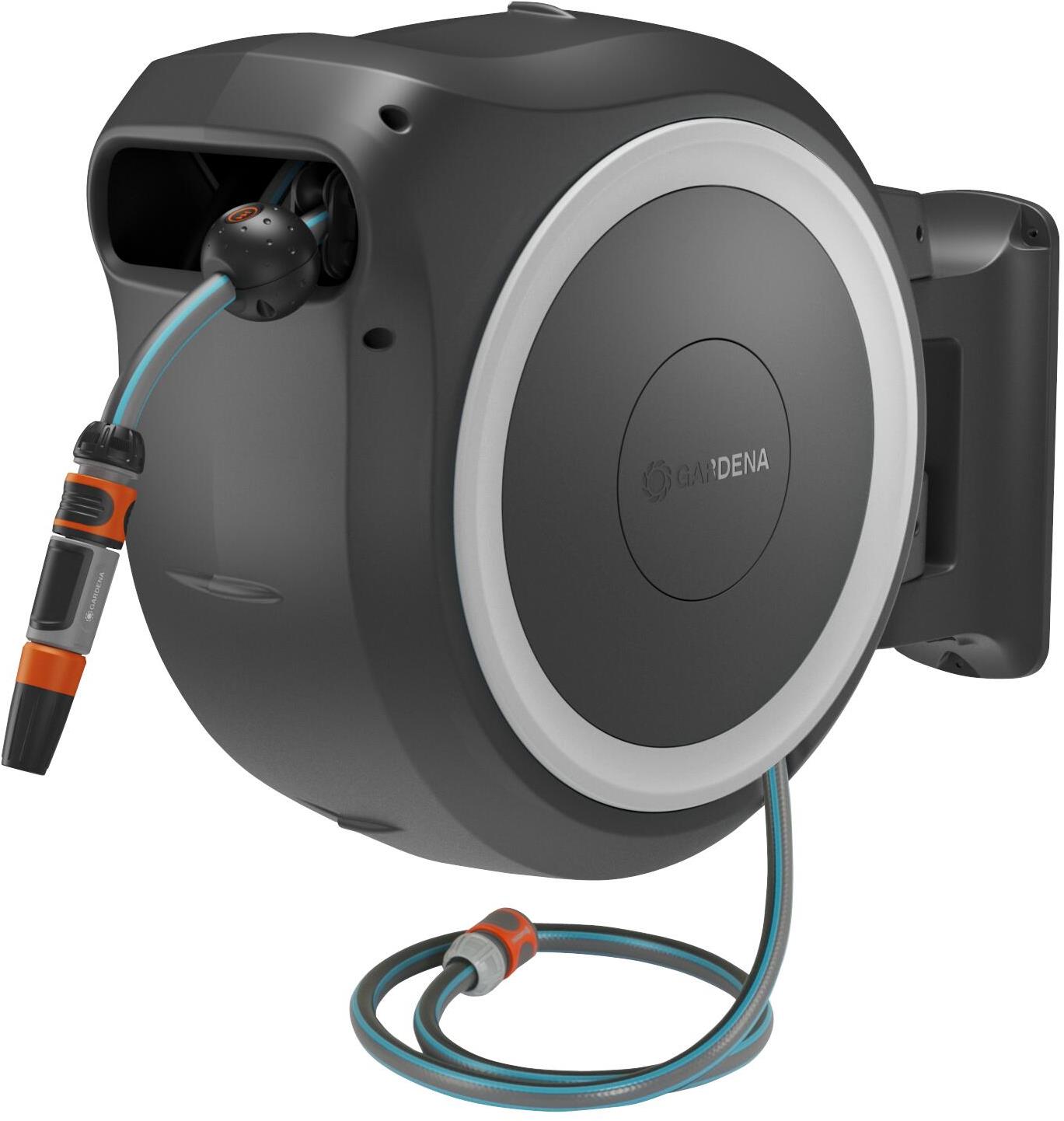 GARDENA PowerRoll XL nástenný box na hadicu 35 m, biely – bez akumulátora