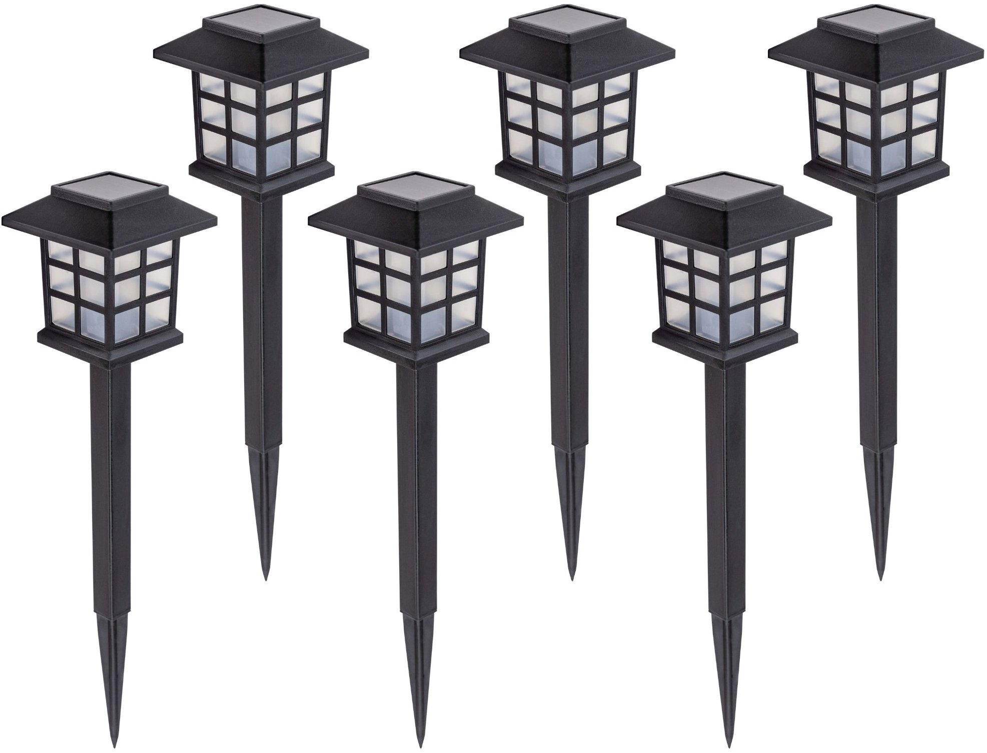 Gardlov Záhradné solárne lampy 37 cm, IP44, 6 ks
