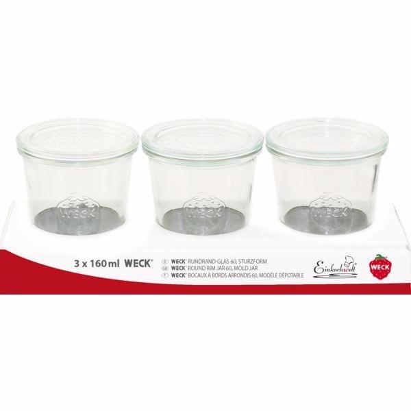 Weck Zaváracie poháre 160 ml 3 ks, s viečkom