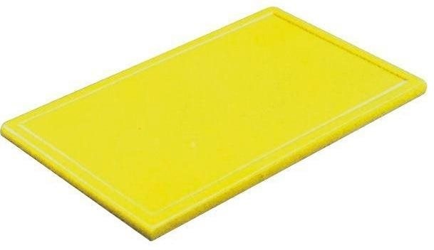 Gastro Doštička na krájanie plastová 32,5 × 26,5 × 2 cm GN 1/2, s drážkou, žltá