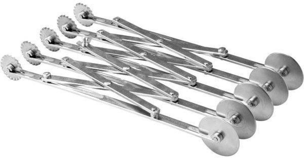 Lauternung Solingen Krájač na cesto nehrdzavejúca oceľ, 5 hladkých a 5 vlnitých nožov