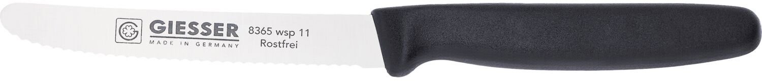 GIESSER Univerzálny nôž vlnitá čepeľ, dĺžka 220 mm, dĺžka čepele 110 mm, čierny