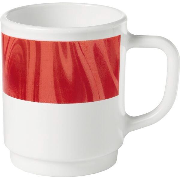 Bormioli Rocco Hrnček s uchom Careware 250 ml, červený, 12 ks