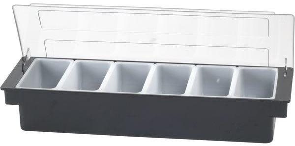 Zásobník barových ingrediencií APS, 6 priehradiek, čierny