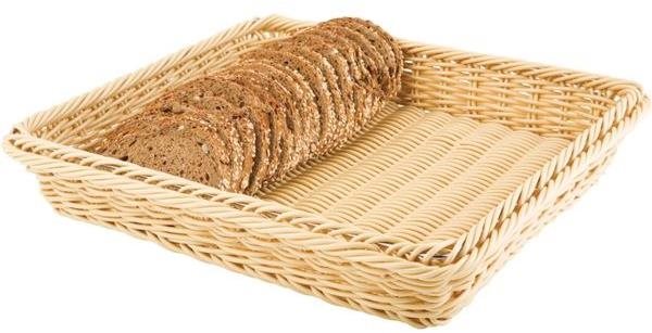 Koš na pečivo hranatý APS Profi Line 32,5 × 26,5 × 6,5 cm, béžový