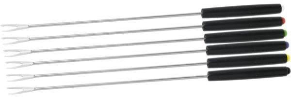 Fackelmann Fondue sada vidličiek 6 ks, antikoro, 250 mm, s farebnou koncovkou