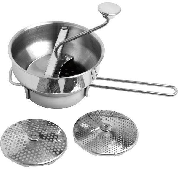 Weis Pasírovacie sito pasírovač antikorový 21 cm, 3 rôzne vložky