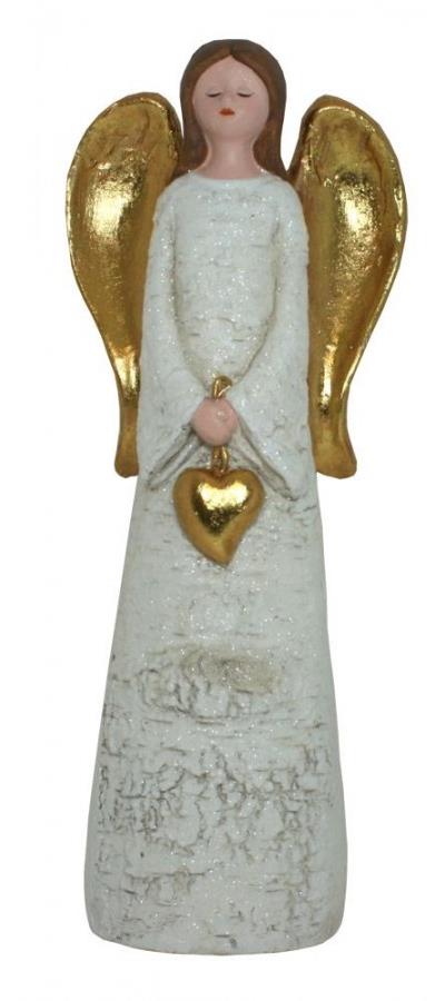 GOBA Vianočná dekorácia – anjel, zlaté krídla 52 cm