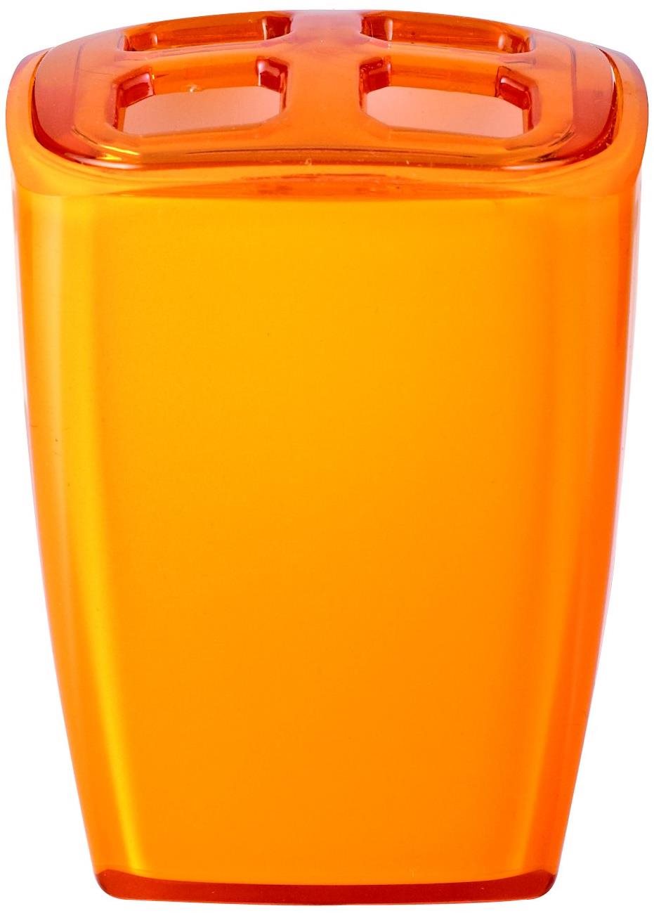 GRUND NEON – Pohár na zubné kefky 7 × 6,5 × 10 cm, oranžový