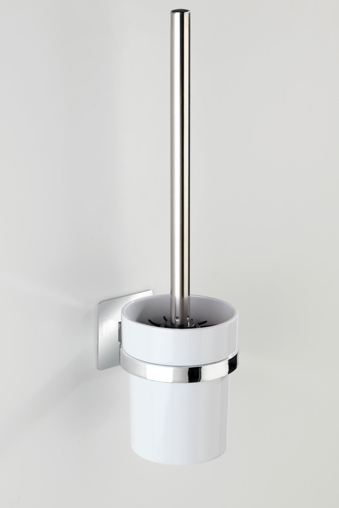 WENKO BEZ VŔTANIA TurboLoc QUADRO – WC kefa, kovovo lesklá