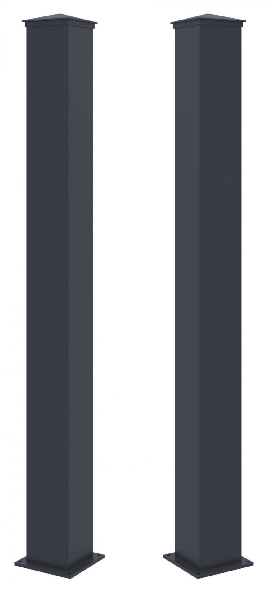 G21 Stĺpik na bránku a bránu 15 × 166 cm s pätkou, antracitový, 2 ks