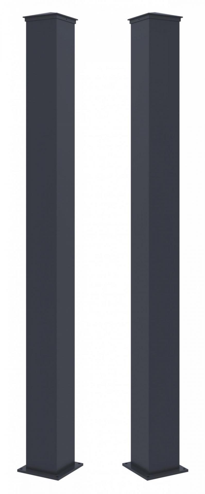 G21 Stĺpik na bránku a bránu 15 × 190 cm s pätkou, antracitový, 2 ks