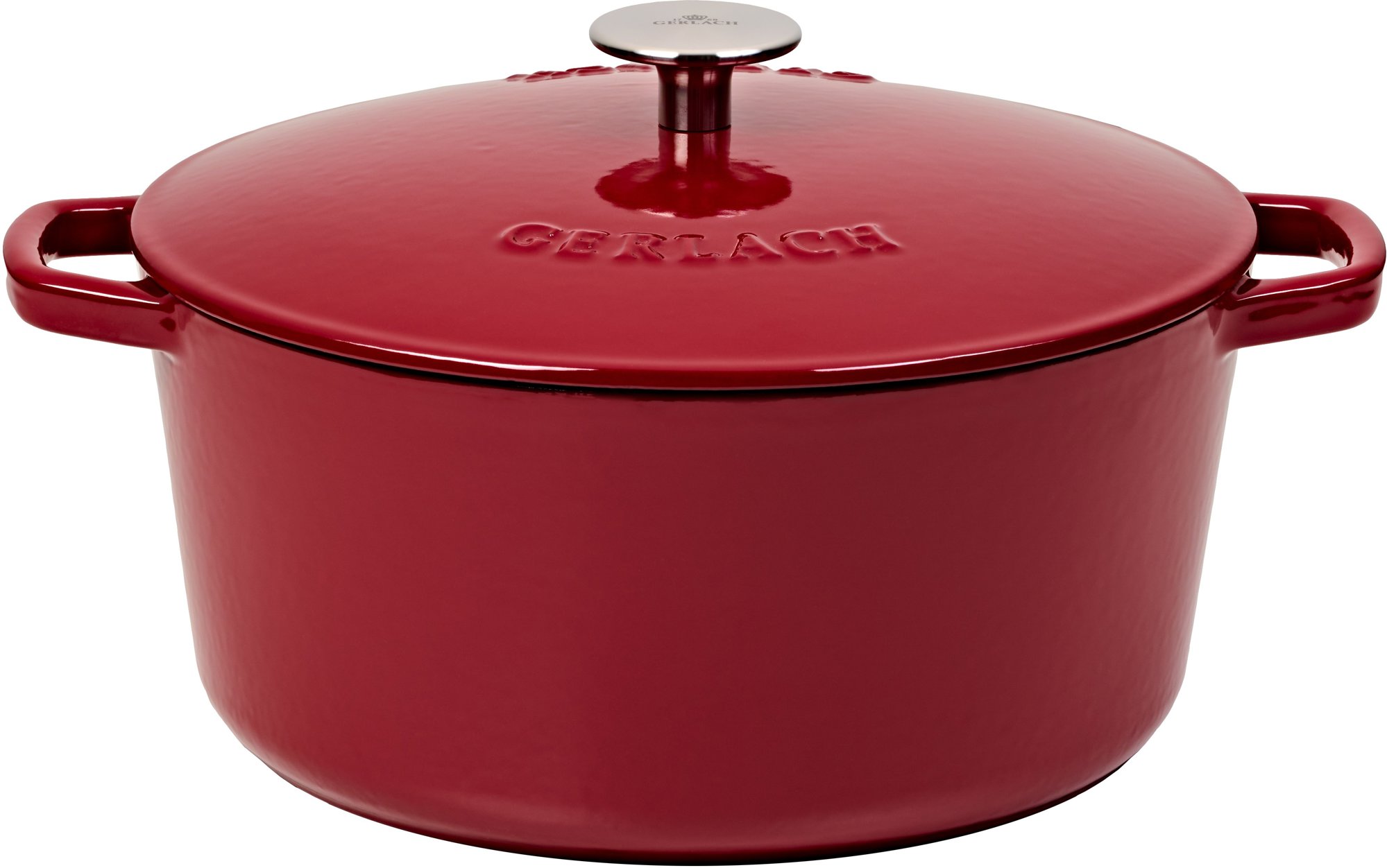 Gerlach Liatinový hrniec s pokrievkou NATUR 26 cm 5 l burgundy