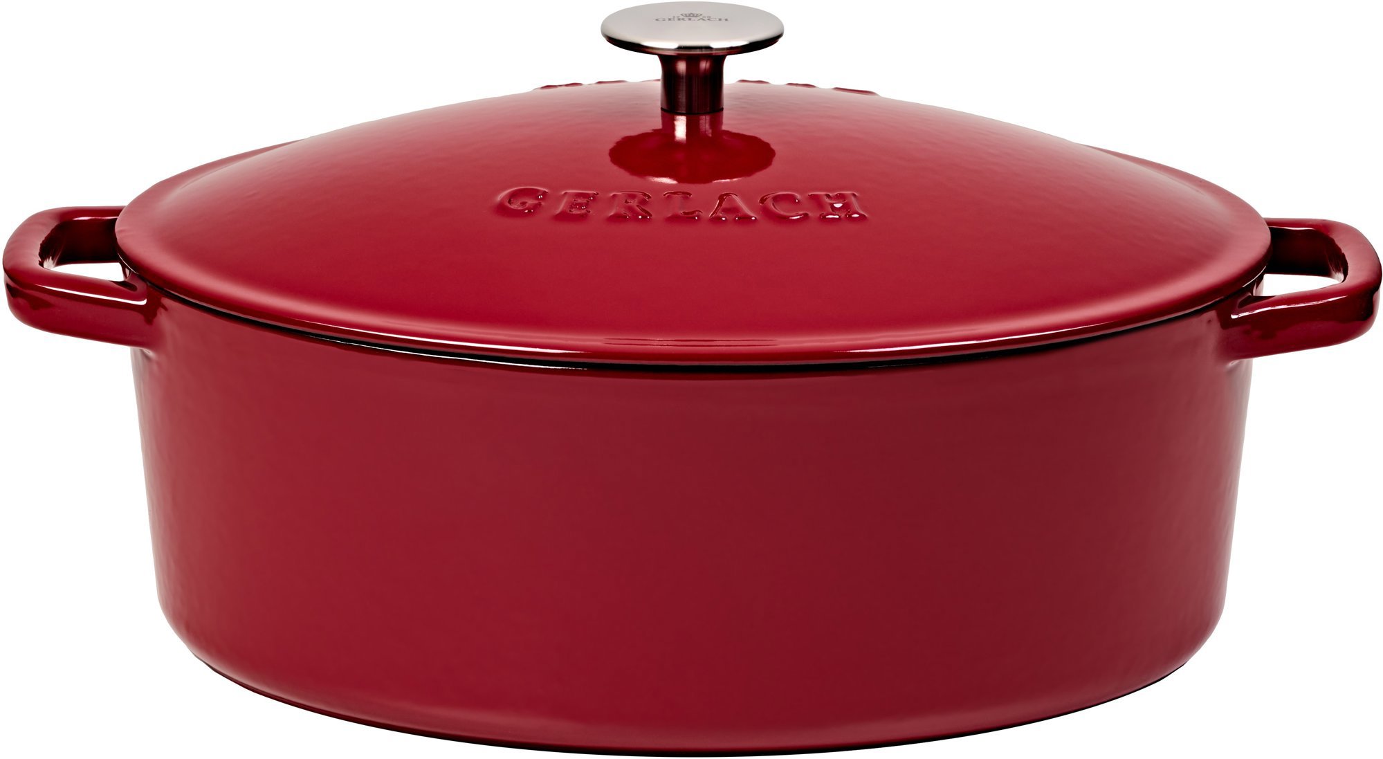 Gerlach Liatinový hrniec s pokrievkou NATUR 31 cm 5,5 l oválny burgundy