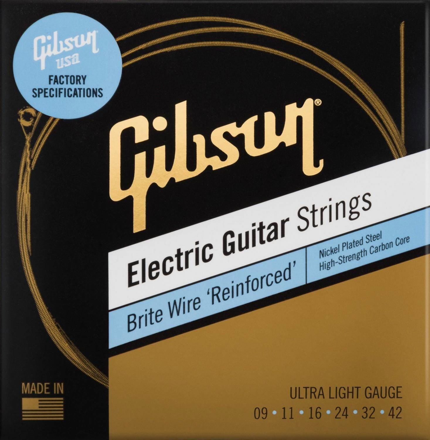 Gibson SEG-BWR9 Brite Wire Reinforced struny na elektrickú gitaru 9-42 Ultra-Light