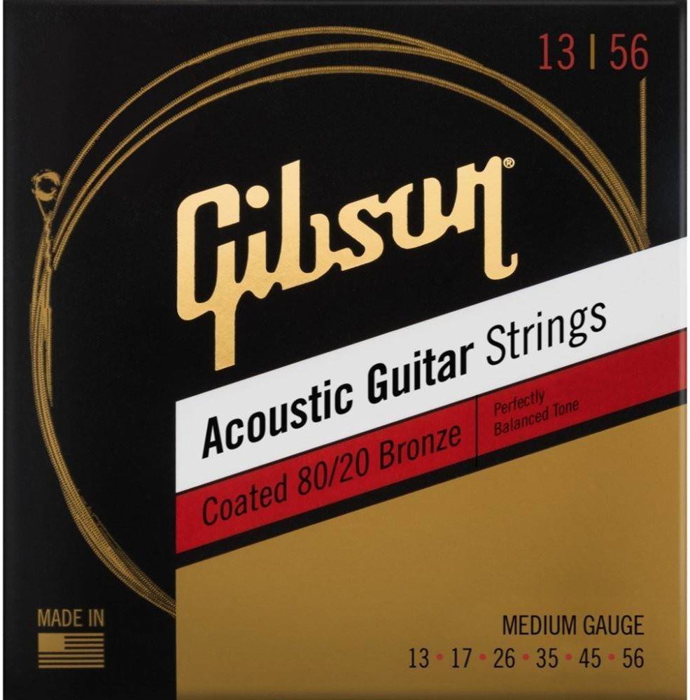 Gibson SAG-CBRW13 Coated 80/20 Bronze Acoustic Guitar Strings 13-56 Medium
