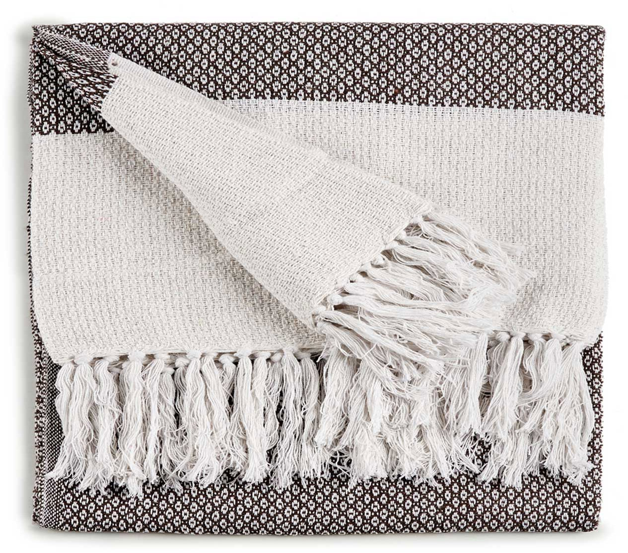 Giftdecor Bavlněný přehoz na postel, 130 × 160 cm, hnědý