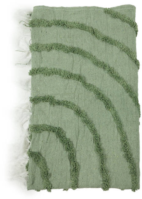 Giftdecor Přehoz s třásněmi, 135 × 150 cm, zelený