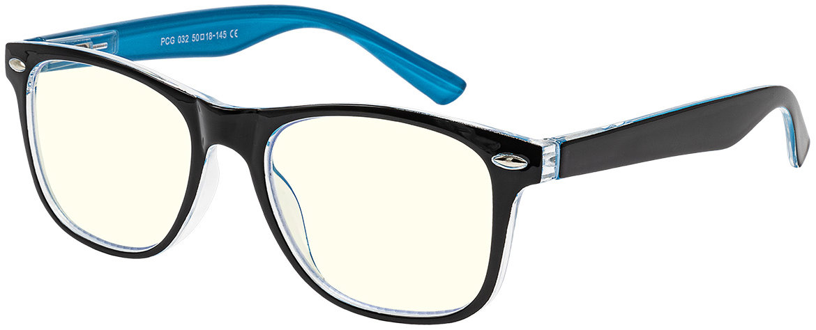 GLASSA Blue Light Blocking Glasses PCG 032, + 4,00 dio, čierno/modré