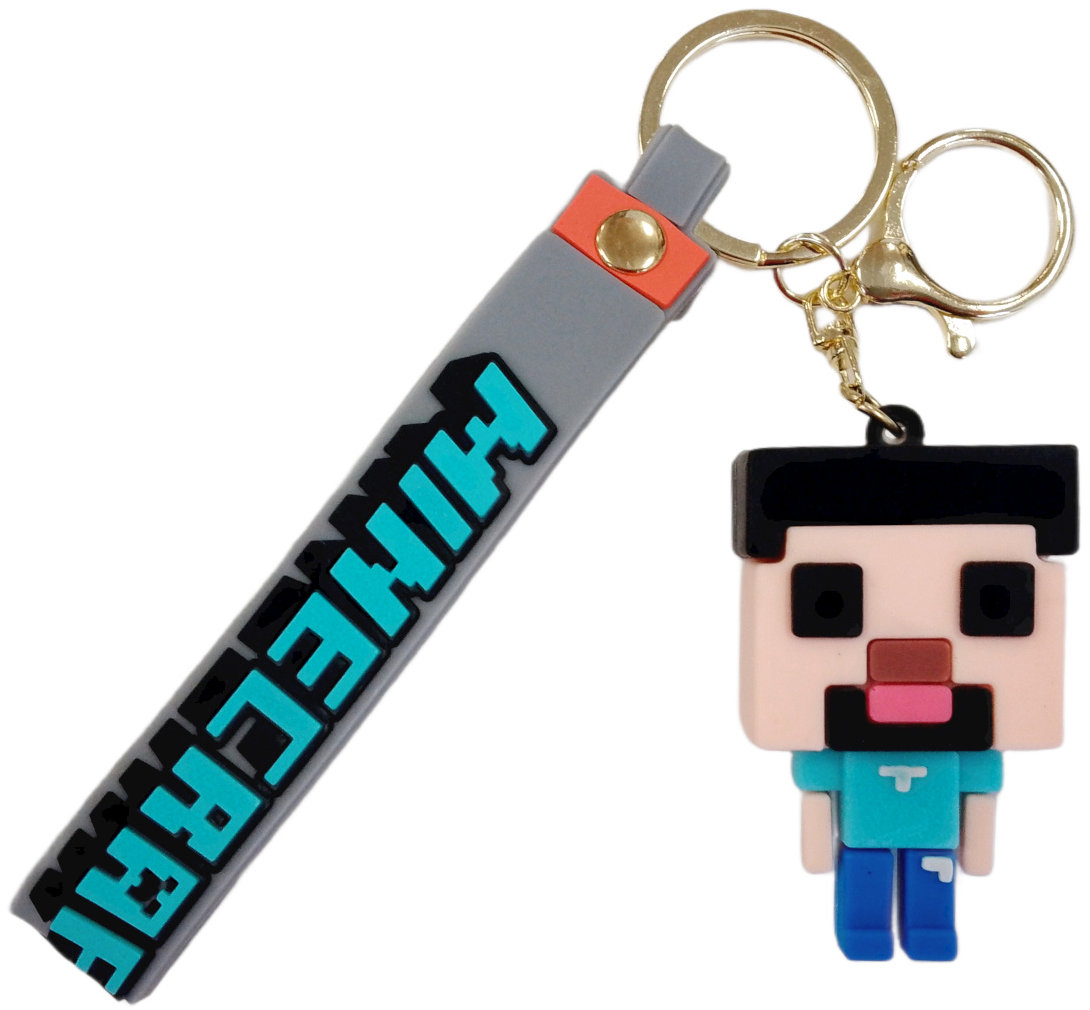 Bagito Minecraft Steve s pútkom a karabínou – Detská kľúčenka