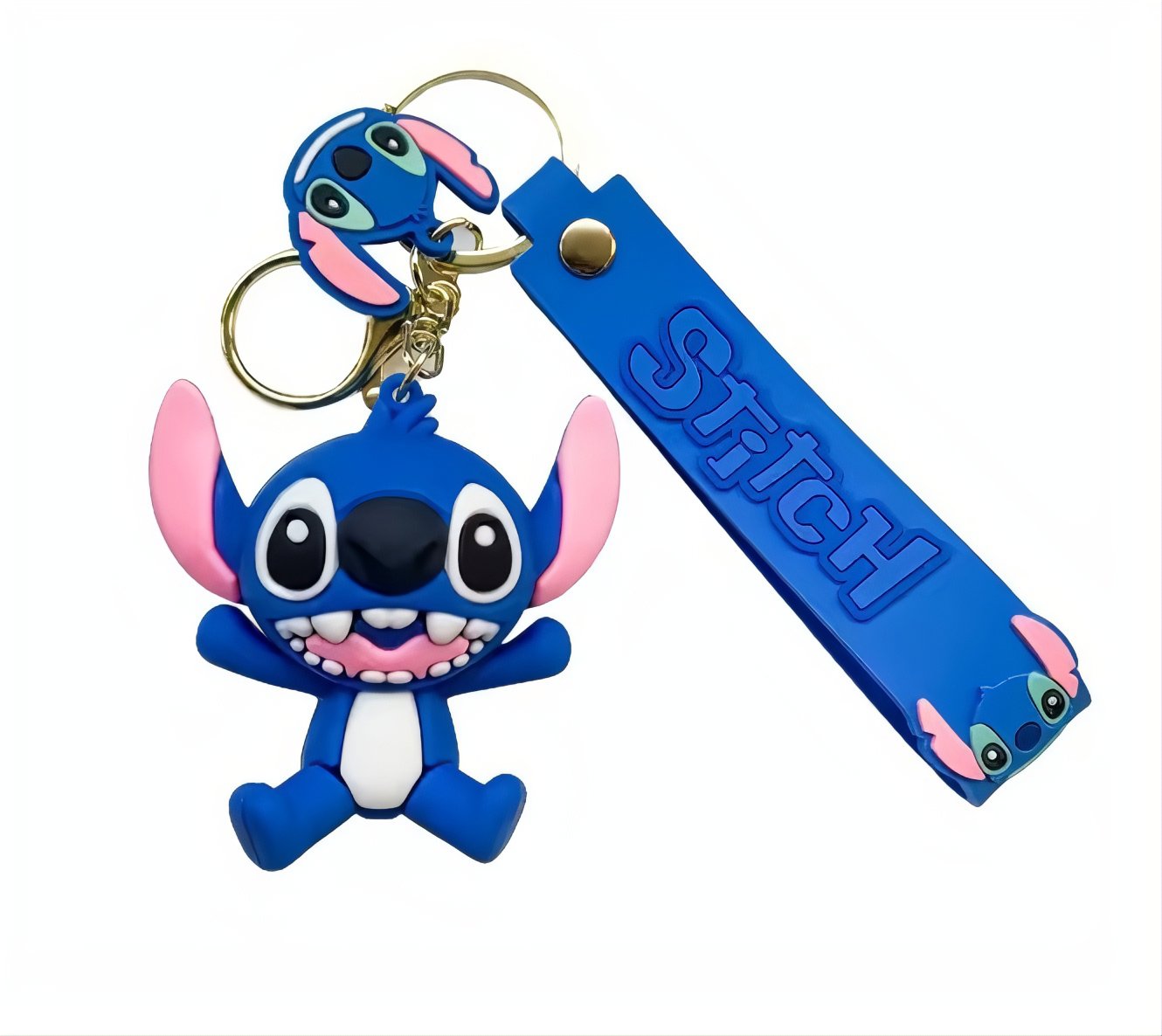 Bagito Lilo a Stitch modrý s pútkom a karabínou – Detská kľúčenka