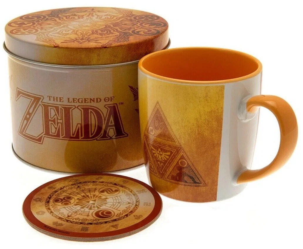 The Legend of Zelda – Golden Triforce – hrnček a podložka v plechovej krabičke