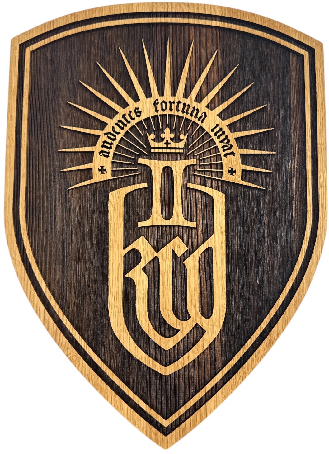 Kingdom Come: Deliverance 2 – veľký drevený štít na stenu (21 × 30 cm)