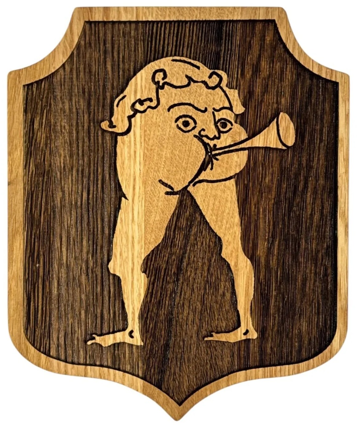 Kingdom Come: Deliverance 2 – Krčma Diera – malý drevený štít na stenu (16 × 19 cm)