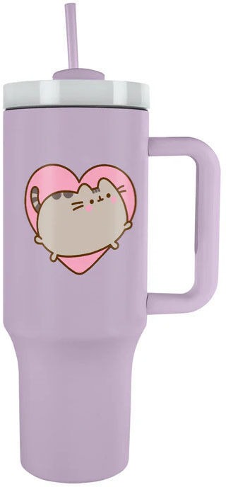 Pusheen – Pusheen Heart – cestovný hrnček so slamkou