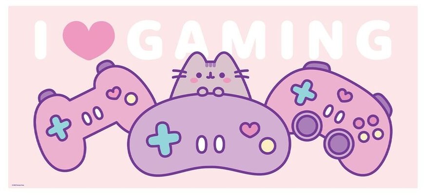 Pusheen – I Love Gaming – podložka pod myš a klávesnicu