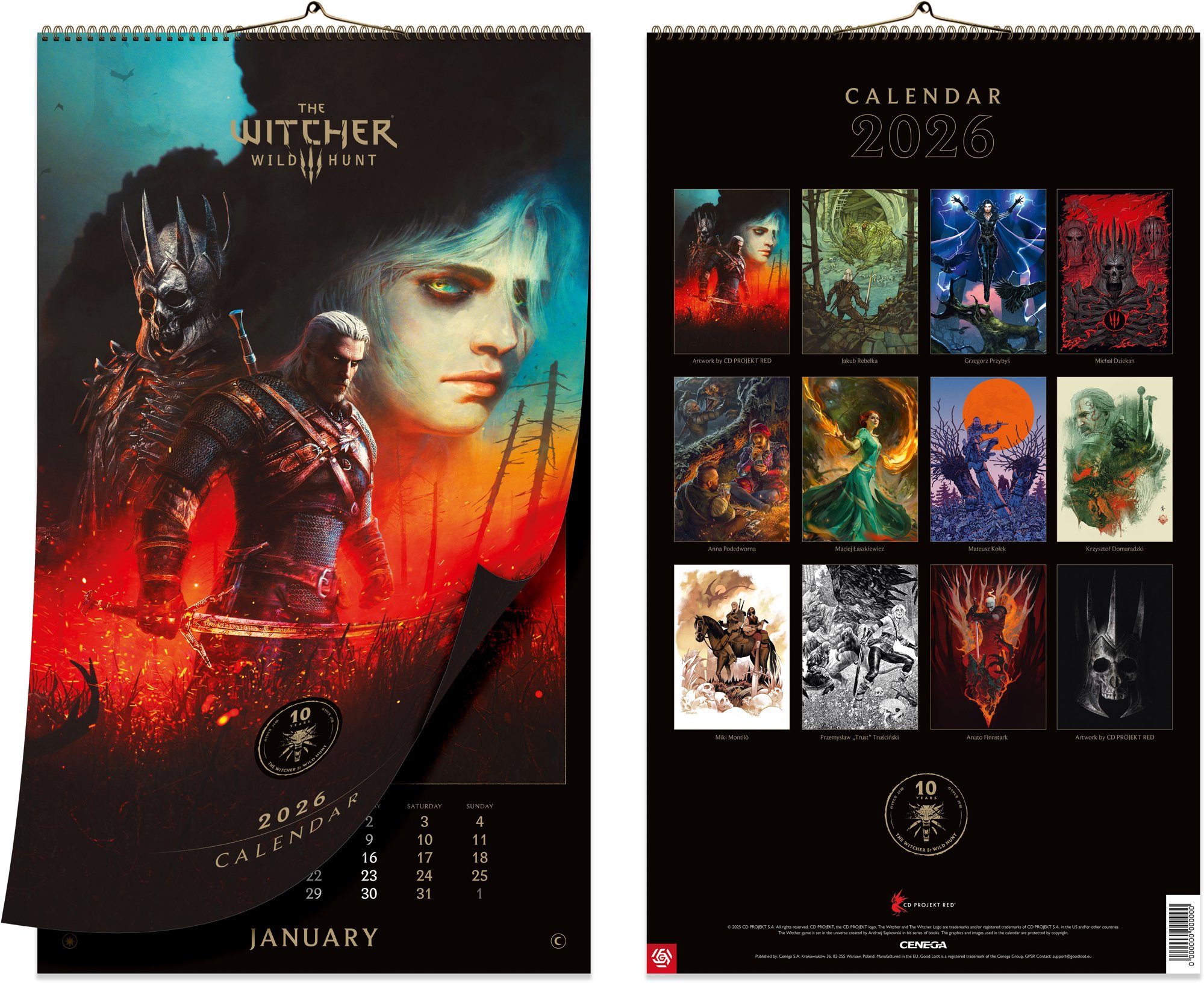The Witcher – 10th Anniversary Calendar 2026 – kalendár