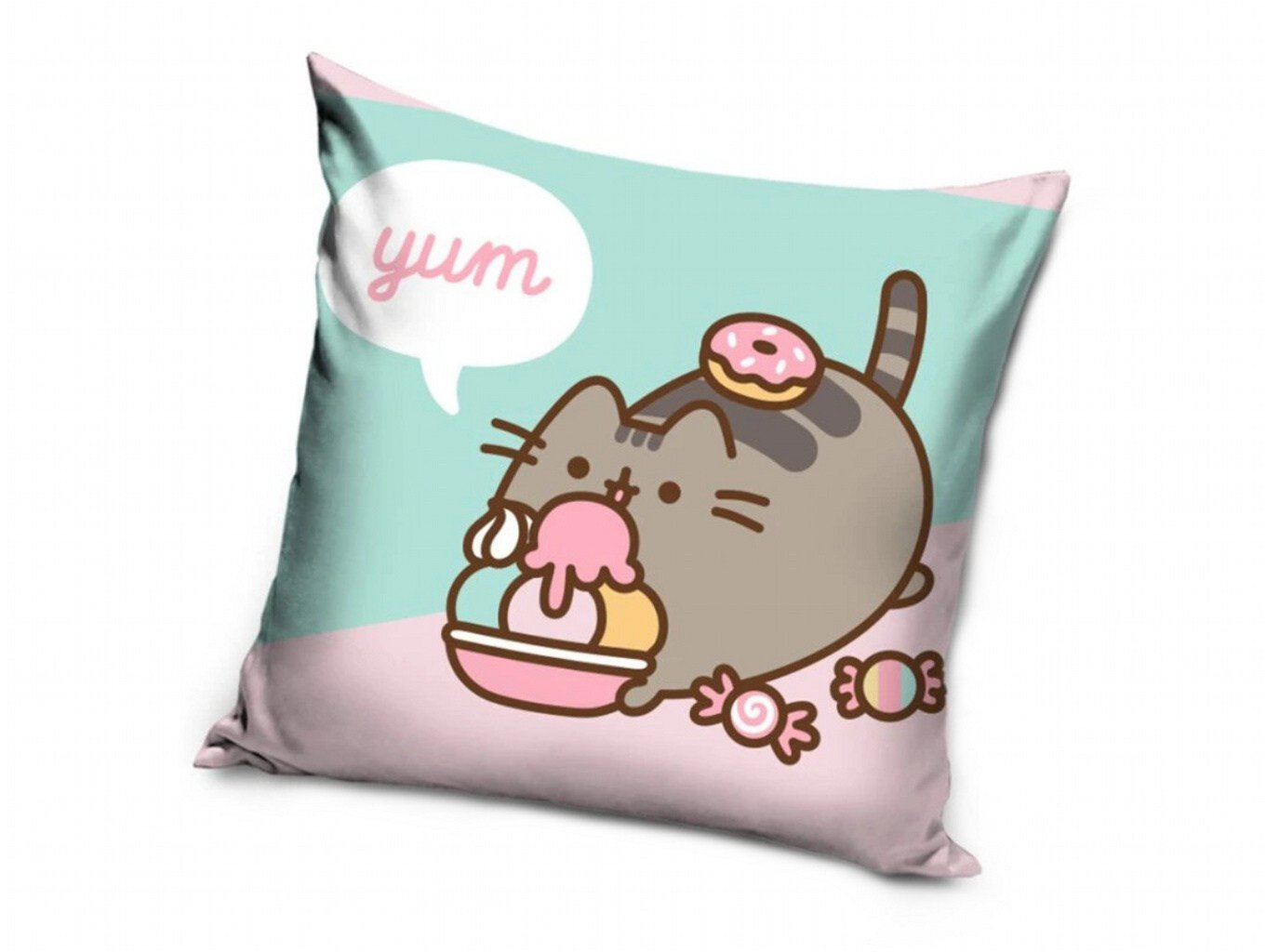 Carbotex Obliečka na vankúšik Mačička Pusheen desiata 40 × 40 cm
