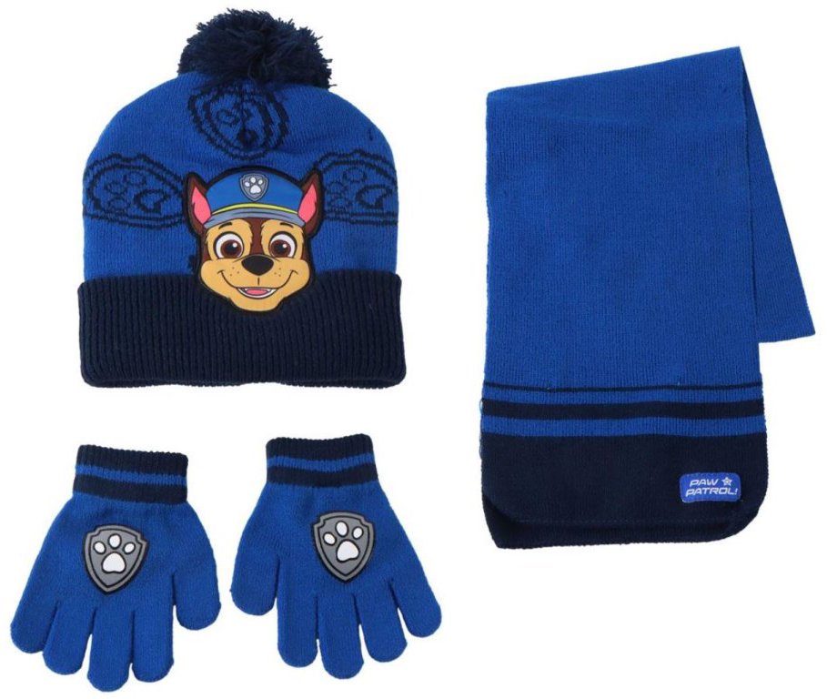 Paw Patrol: Chase – čiapka, rukavice, šál