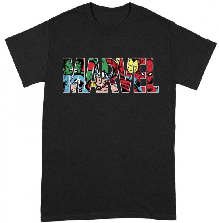 Marvel Comics - Logo Character Infill - tričko XL