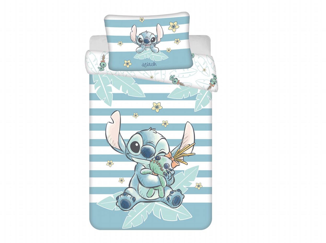 Jerry Fabrics Povlečení do postýlky Lilo and Stitch Tropical Hugs baby 100 × 135, 40 × 60 cm