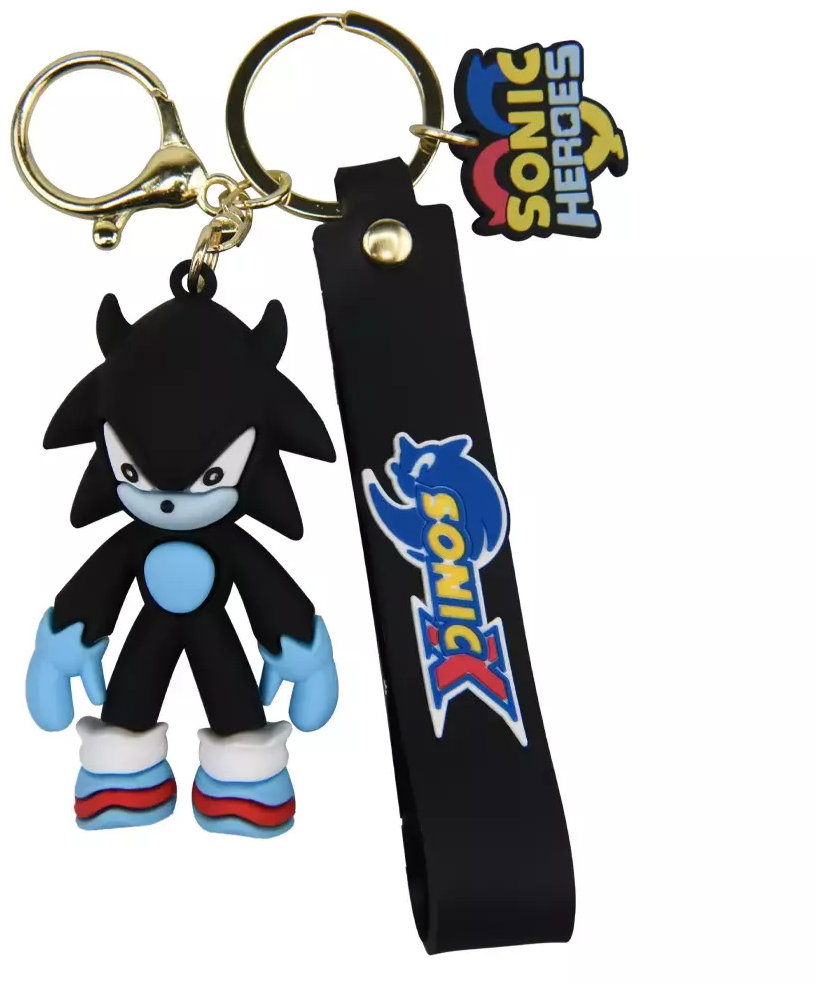 Detská kľúčenka Ježko Sonic Shadow s pútkom a karabínou