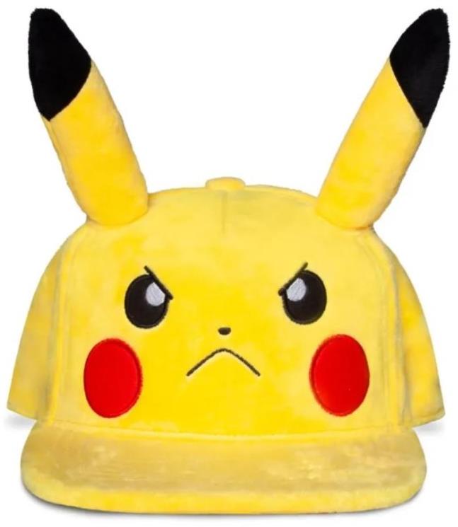 DIFUZED Pokémon: Angry Pikachu - snapback šiltovka s ušami