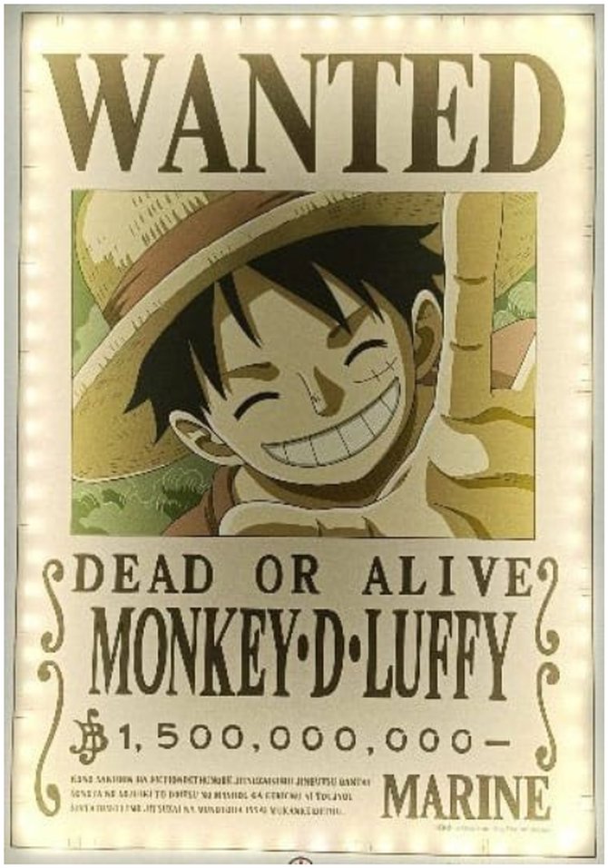 Wanted Luffy – nástenná lampa 30 cm