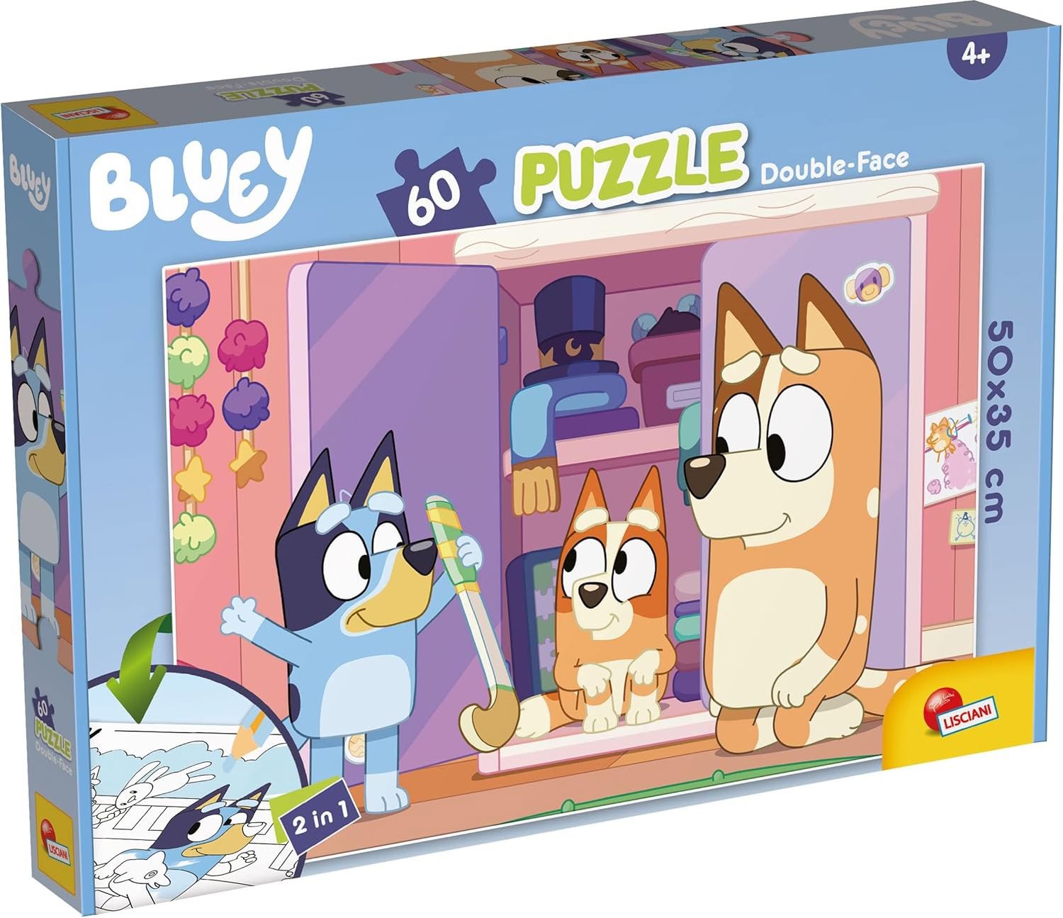 Lisciani Bluey s hokejkou Plus 60 dílků (s omalovánkou)