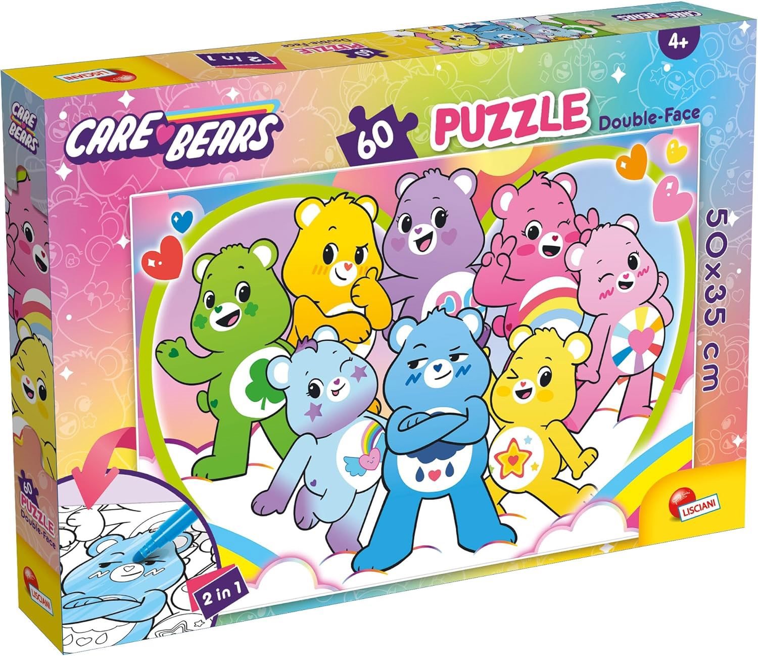 Lisciani Care Bears Plus 60 dílků (s omalovánkou)