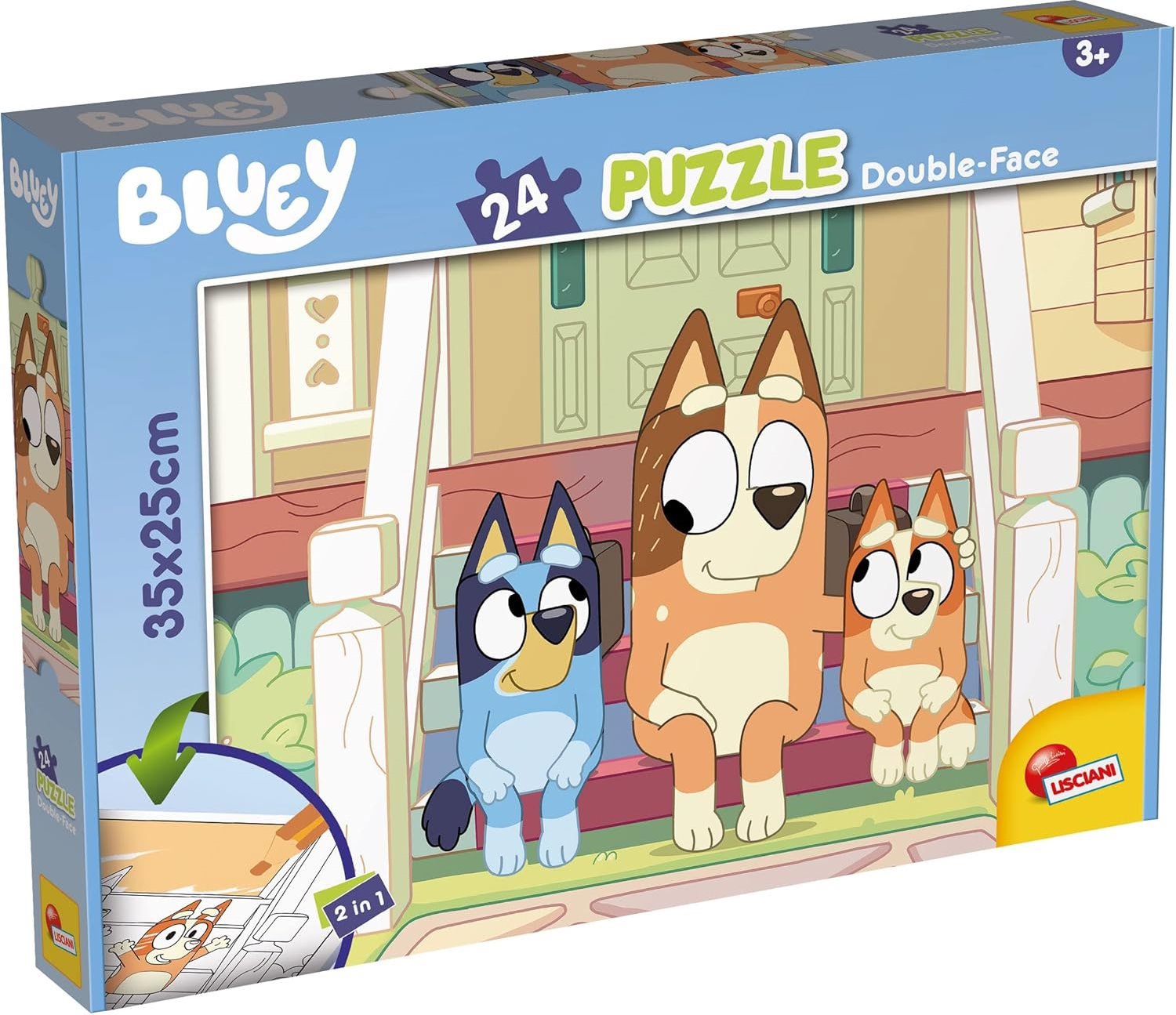 Lisciani Bluey na lavičce 24 dílků (s omalovánkou)