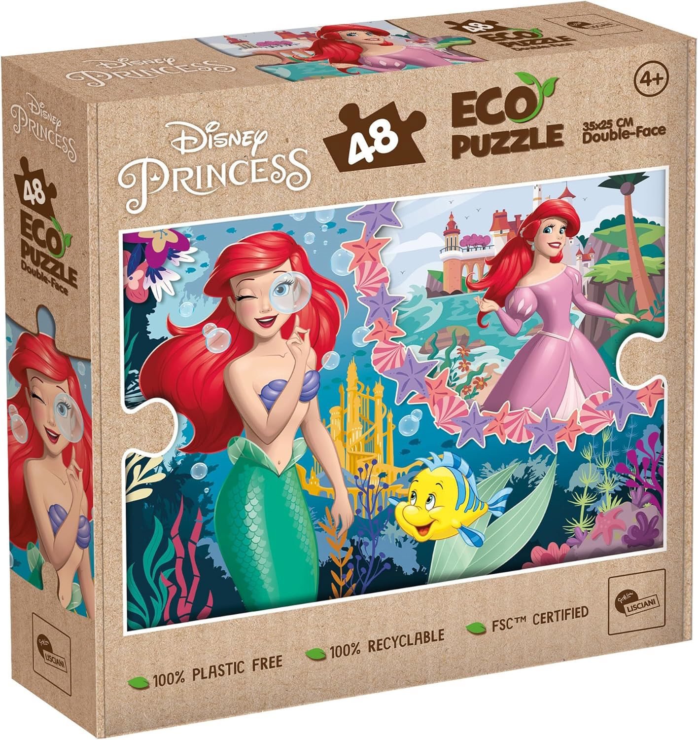 Lisciani ECO Ariel, malá mořská víla 48 dílků (s omalovánkou)