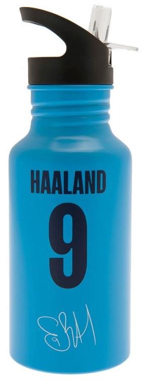 Manchester City FC: Haaland 9 And Club Crest – fľaša na pitie