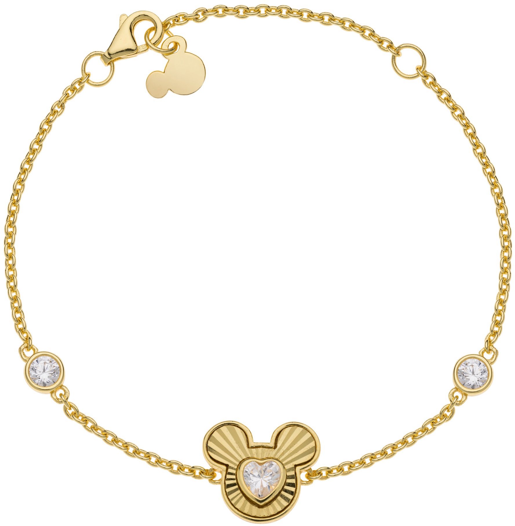 Disney Mickey Mouse stříbrný pozlacený BS00073YZWL-55.CS - dětský náramek